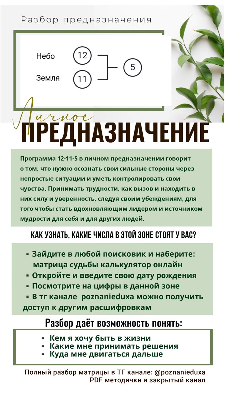 Предназначение по матрице судьбы